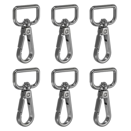 YELARXI Drehbare Karabinerhaken, Metall, D-Ring, Schlüsselband, Schlüsselband, Karabinerverschluss, Klaue, Push-Tor-Clip – passend für Geldbörsenherstellung, Nähen, Basteln, 6 Stück & 1,9 cm YELARXI Drehbare Karabinerhaken, Metall, D-Ring, Schlüsselband, Schlüsselband, Karabinerverschluss, Klaue, Push-Tor-Clip – passend für Geldbörsenherstellung, Nähen, Basteln, 6 Stück & 1,9 cm von YELARXI