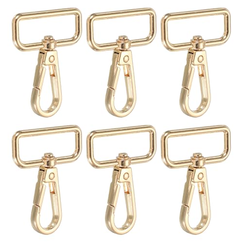 YELARXI Drehbare Karabinerhaken, Metall, D-Ring, Schlüsselband, Schlüsselband, Karabinerverschluss, Klaue, Push-Tor-Clip – passend für Geldbörsenherstellung, Nähen, Basteln, 6 Stück & 3,2 cm von YELARXI