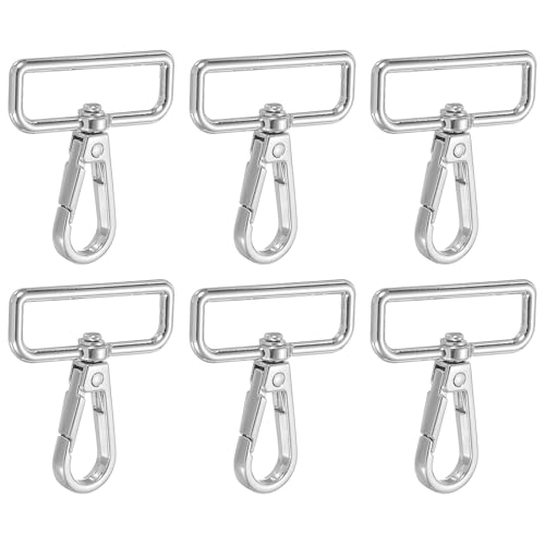 YELARXI Drehbare Karabinerhaken, Metall, D-Ring, Schlüsselband, Schlüsselband, Karabinerverschluss, Klaue, Push-Tor-Clip – passend für Geldbörsenherstellung, Nähen, Basteln, 6 Stück & 3,8 cm von YELARXI