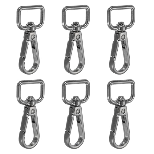 YELARXI Drehbare Karabinerhaken, Metall-D-Ring, Schlüsselband, Schlüsselband, Karabinerverschluss, Klaue, Push-Tor-Clip – passend für Geldbörsenherstellung, Nähen, Bastelarbeiten, 6 Stück & 1,6 cm YELARXI Drehbare Karabinerhaken, Metall-D-Ring, Schlüsselband, Schlüsselband, Karabinerverschluss, Klaue, Push-Tor-Clip – passend für Geldbörsenherstellung, Nähen, Bastelarbeiten, 6 Stück & 1,6 cm von YELARXI