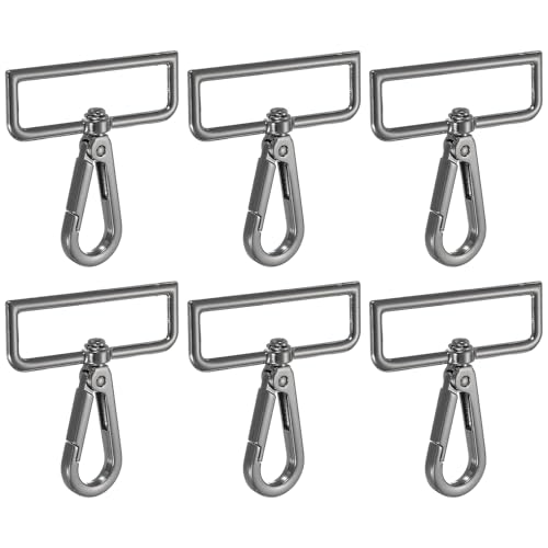 YELARXI Drehbare Karabinerhaken, Metall-D-Ring, Schlüsselband, Schlüsselband, Karabinerverschluss, Klaue, Push-Tor-Clip – passend für Geldbörsenherstellung, Nähen, Bastelarbeiten, 6 Stück & 5,1 cm YELARXI Drehbare Karabinerhaken, Metall-D-Ring, Schlüsselband, Schlüsselband, Karabinerverschluss, Klaue, Push-Tor-Clip – passend für Geldbörsenherstellung, Nähen, Bastelarbeiten, 6 Stück & 5,1 cm von YELARXI