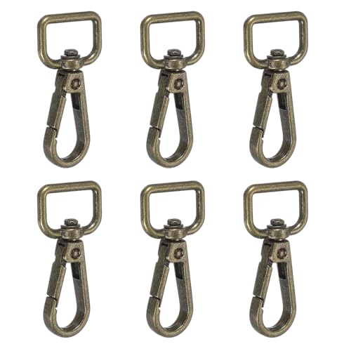 YELARXI Drehbare Karabinerhaken, Metall-D-Ring, Schlüsselband, Schlüsselband, Karabinerverschluss, Klaue, Push-Tor-Clip – passend für Geldbörsenherstellung, Nähen, Basteln, 6 Stück & 1,6 cm & Bronze YELARXI Drehbare Karabinerhaken, Metall-D-Ring, Schlüsselband, Schlüsselband, Karabinerverschluss, Klaue, Push-Tor-Clip – passend für Geldbörsenherstellung, Nähen, Basteln, 6 Stück & 1,6 cm & Bronze von YELARXI