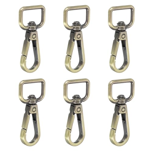 YELARXI Drehbare Karabinerhaken, Metall-D-Ring, Schlüsselband, Schlüsselband, Karabinerverschluss, Klaue, Push-Tor-Clip – passend für Geldbörsenherstellung, Nähen, Basteln, 6 Stück & 1,6 cm YELARXI Drehbare Karabinerhaken, Metall-D-Ring, Schlüsselband, Schlüsselband, Karabinerverschluss, Klaue, Push-Tor-Clip – passend für Geldbörsenherstellung, Nähen, Basteln, 6 Stück & 1,6 cm von YELARXI