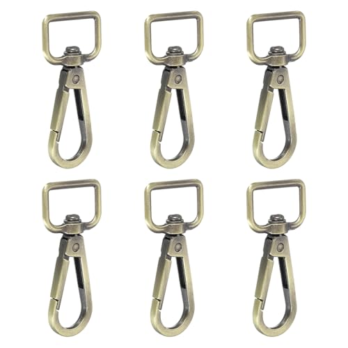 YELARXI Drehbare Karabinerhaken, Metall-D-Ring, Schlüsselband, Schlüsselband, Karabinerverschluss, Klaue, Push-Tor-Clip – passend für Geldbörsenherstellung, Nähen, Basteln, 6 Stück & 1,9 cm YELARXI Drehbare Karabinerhaken, Metall-D-Ring, Schlüsselband, Schlüsselband, Karabinerverschluss, Klaue, Push-Tor-Clip – passend für Geldbörsenherstellung, Nähen, Basteln, 6 Stück & 1,9 cm von YELARXI
