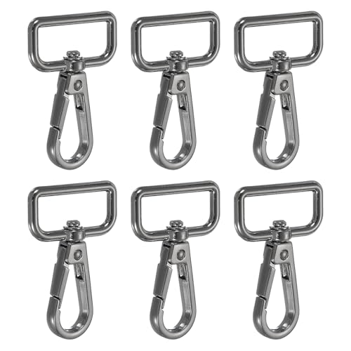 YELARXI Drehbare Karabinerhaken, Metall-D-Ring, Schlüsselband, Schlüsselband, Karabinerverschluss, Klaue, Push-Tor-Clip – passend für Geldbörsenherstellung, Nähen, Basteln, 6 Stück & 2,5 cm YELARXI Drehbare Karabinerhaken, Metall-D-Ring, Schlüsselband, Schlüsselband, Karabinerverschluss, Klaue, Push-Tor-Clip – passend für Geldbörsenherstellung, Nähen, Basteln, 6 Stück & 2,5 cm von YELARXI