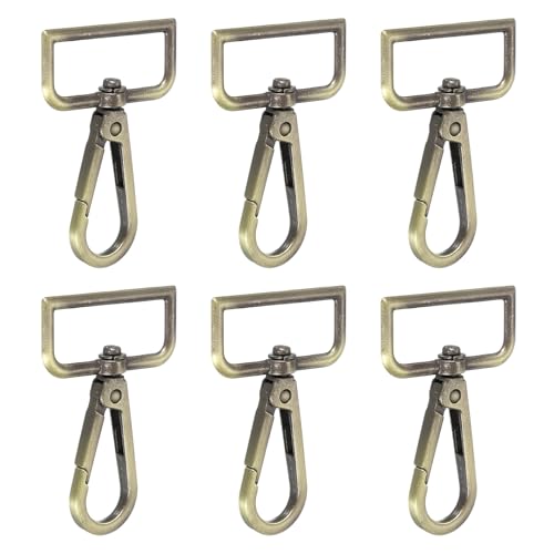 YELARXI Drehbare Karabinerhaken, Metall-D-Ring, Schlüsselband, Schlüsselband, Karabinerverschluss, Klaue, Push-Tor-Clip – passend für Geldbörsenherstellung, Nähen, Basteln, 6 Stück & 3,2 cm YELARXI Drehbare Karabinerhaken, Metall-D-Ring, Schlüsselband, Schlüsselband, Karabinerverschluss, Klaue, Push-Tor-Clip – passend für Geldbörsenherstellung, Nähen, Basteln, 6 Stück & 3,2 cm von YELARXI