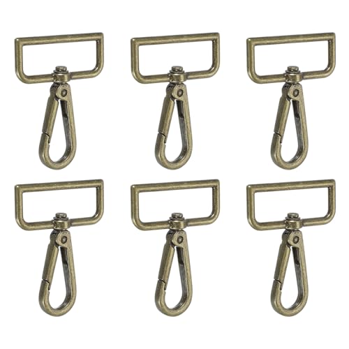 YELARXI Drehbare Karabinerhaken, Metall-D-Ring, Schlüsselband, Schlüsselband, Karabinerverschluss, Klaue, Push-Tor-Clip – passend für Geldbörsenherstellung, Nähen, Basteln, 6 Stück & 3,8 cm & Bronze YELARXI Drehbare Karabinerhaken, Metall-D-Ring, Schlüsselband, Schlüsselband, Karabinerverschluss, Klaue, Push-Tor-Clip – passend für Geldbörsenherstellung, Nähen, Basteln, 6 Stück & 3,8 cm & Bronze von YELARXI
