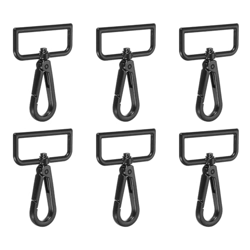 YELARXI Drehbare Karabinerhaken, Metall-D-Ring, Schlüsselband, Schlüsselband, Karabinerverschluss, Klaue, Push-Tor-Clip – passend für Geldbörsenherstellung, Nähen, Basteln, 6 Stück & 3,8 cm von YELARXI