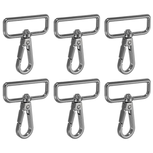 YELARXI Drehbare Karabinerhaken, Metall-D-Ring, Schlüsselband, Schlüsselband, Karabinerverschluss, Klaue, Push-Tor-Clip – passend für Geldbörsenherstellung, Nähen, Basteln, 6 Stück & 3,8 cm YELARXI Drehbare Karabinerhaken, Metall-D-Ring, Schlüsselband, Schlüsselband, Karabinerverschluss, Klaue, Push-Tor-Clip – passend für Geldbörsenherstellung, Nähen, Basteln, 6 Stück & 3,8 cm von YELARXI