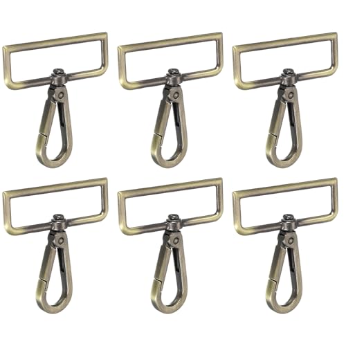 YELARXI Drehbare Karabinerhaken, Metall-D-Ring, Schlüsselband, Schlüsselband, Karabinerverschluss, Klaue, Push-Tor-Clip – passend für Geldbörsenherstellung, Nähen, Basteln, 6 Stück & 5,1 cm YELARXI Drehbare Karabinerhaken, Metall-D-Ring, Schlüsselband, Schlüsselband, Karabinerverschluss, Klaue, Push-Tor-Clip – passend für Geldbörsenherstellung, Nähen, Basteln, 6 Stück & 5,1 cm von YELARXI