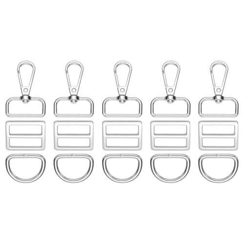 YELARXI Drehbare Verschlusshaken, Schlüsselanhänger-Clip, Metall, D-Ring-Clip, strapazierfähig, verstellbare Tri-Glides, Schiebeschnallen, passend für Geldbörse, Hardware, Bastelarbeiten, 15 Stück YELARXI Drehbare Verschlusshaken, Schlüsselanhänger-Clip, Metall, D-Ring-Clip, strapazierfähig, verstellbare Tri-Glides, Schiebeschnallen, passend für Geldbörse, Hardware, Bastelarbeiten, 15 Stück von YELARXI