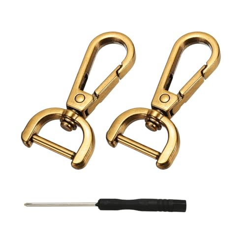 YELARXI Drehverschlüsse, 1,6 cm ID, abnehmbarer Karabinerhaken mit Schraubstange, D-Ring, Klauenverschluss mit Schraubendreher, passend für Schlüsselband, Tasche, Leder, Handwerk, Geldbörse, Hardware YELARXI Drehverschlüsse, 1,6 cm ID, abnehmbarer Karabinerhaken mit Schraubstange, D-Ring, Klauenverschluss mit Schraubendreher, passend für Schlüsselband, Tasche, Leder, Handwerk, Geldbörse, Hardware von YELARXI