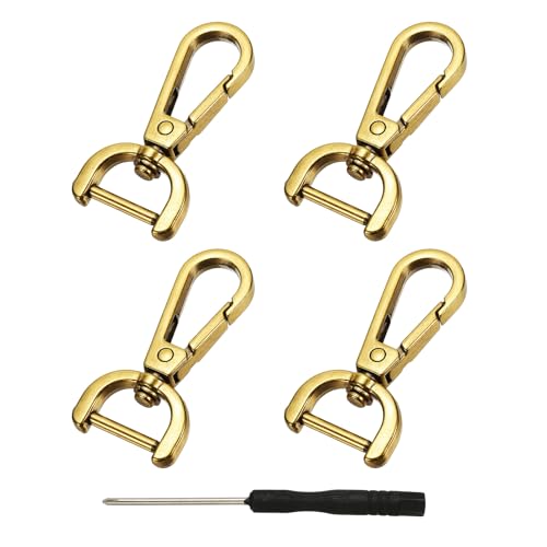 YELARXI Drehverschlüsse, 1,6 cm ID, abnehmbarer Karabinerhaken mit Schraubstange, D-Ring, Klauenverschluss mit Schraubendreher, passend für Schlüsselband, Tasche, Leder, Handwerk, Geldbörse, Hardware YELARXI Drehverschlüsse, 1,6 cm ID, abnehmbarer Karabinerhaken mit Schraubstange, D-Ring, Klauenverschluss mit Schraubendreher, passend für Schlüsselband, Tasche, Leder, Handwerk, Geldbörse, Hardware von YELARXI