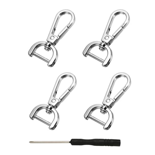 YELARXI Drehverschlüsse, 1,6 cm ID, abnehmbarer Karabinerhaken mit Schraubstange, D-Ring, Klauenverschluss mit Schraubendreher, passend für Schlüsselband, Tasche, Leder, Handwerk, Geldbörse, Hardware YELARXI Drehverschlüsse, 1,6 cm ID, abnehmbarer Karabinerhaken mit Schraubstange, D-Ring, Klauenverschluss mit Schraubendreher, passend für Schlüsselband, Tasche, Leder, Handwerk, Geldbörse, Hardware von YELARXI