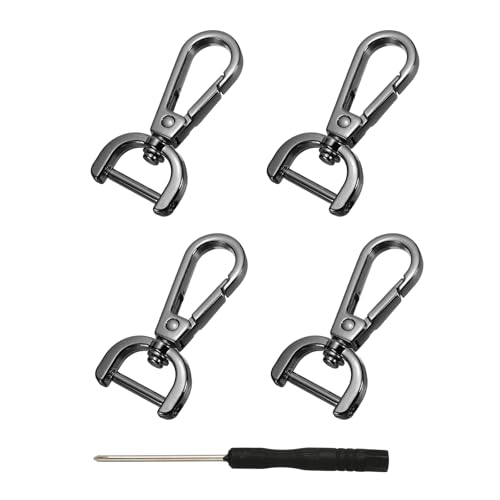 YELARXI Drehverschlüsse, 1,6 cm ID, abnehmbarer Karabinerhaken mit Schraubstange, D-Ring, Klauenverschluss mit Schraubendreher, passend für Schlüsselband, Tasche, Leder, Handwerk, Geldbörse, Hardware YELARXI Drehverschlüsse, 1,6 cm ID, abnehmbarer Karabinerhaken mit Schraubstange, D-Ring, Klauenverschluss mit Schraubendreher, passend für Schlüsselband, Tasche, Leder, Handwerk, Geldbörse, Hardware von YELARXI