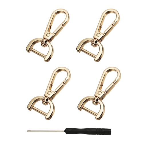 YELARXI Drehverschlüsse, 1,6 cm ID, abnehmbarer Karabinerhaken mit Schraubstange, D-Ring, Klauenverschluss mit Schraubendreher, passend für Schlüsselband, Tasche, Leder, Handwerk, Geldbörse, Hardware YELARXI Drehverschlüsse, 1,6 cm ID, abnehmbarer Karabinerhaken mit Schraubstange, D-Ring, Klauenverschluss mit Schraubendreher, passend für Schlüsselband, Tasche, Leder, Handwerk, Geldbörse, Hardware von YELARXI