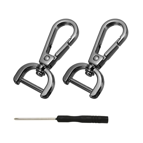 YELARXI Drehverschlüsse, 1,6 cm ID, abnehmbarer Karabinerhaken mit Schraubstange, D-Ring, Klauenverschluss mit Schraubendreher, passend für Schlüsselband, Tasche, Leder, Handwerk, Geldbörse, Hardware YELARXI Drehverschlüsse, 1,6 cm ID, abnehmbarer Karabinerhaken mit Schraubstange, D-Ring, Klauenverschluss mit Schraubendreher, passend für Schlüsselband, Tasche, Leder, Handwerk, Geldbörse, Hardware von YELARXI