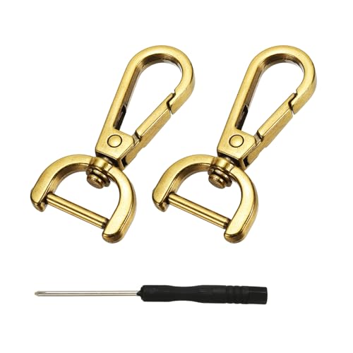 YELARXI Drehverschlüsse, 1,6 cm ID, abnehmbarer Karabinerhaken mit Schraubstange, D-Ring, Klauenverschluss mit Schraubendreher, passend für Schlüsselband, Tasche, Leder, Handwerk, Geldbörse, Hardware von YELARXI