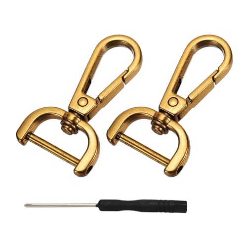YELARXI Drehverschlüsse, 1,9 cm ID, abnehmbarer Karabinerhaken mit Schraubstange, D-Ring, Klauenverschluss mit Schraubendreher, passend für Schlüsselbänder, Taschen, Lederhandwerk, Geldbörse, Hardware YELARXI Drehverschlüsse, 1,9 cm ID, abnehmbarer Karabinerhaken mit Schraubstange, D-Ring, Klauenverschluss mit Schraubendreher, passend für Schlüsselbänder, Taschen, Lederhandwerk, Geldbörse, Hardware von YELARXI
