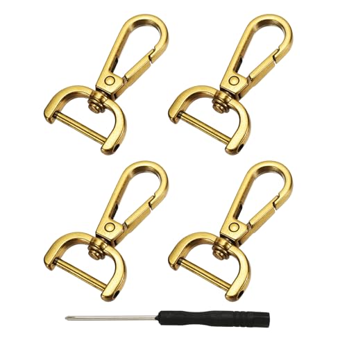 YELARXI Drehverschlüsse, 1,9 cm ID, abnehmbarer Karabinerhaken mit Schraubstange, D-Ring, Klauenverschluss mit Schraubendreher, passend für Schlüsselbänder, Taschen, Lederhandwerk, Geldbörse, Hardware YELARXI Drehverschlüsse, 1,9 cm ID, abnehmbarer Karabinerhaken mit Schraubstange, D-Ring, Klauenverschluss mit Schraubendreher, passend für Schlüsselbänder, Taschen, Lederhandwerk, Geldbörse, Hardware von YELARXI