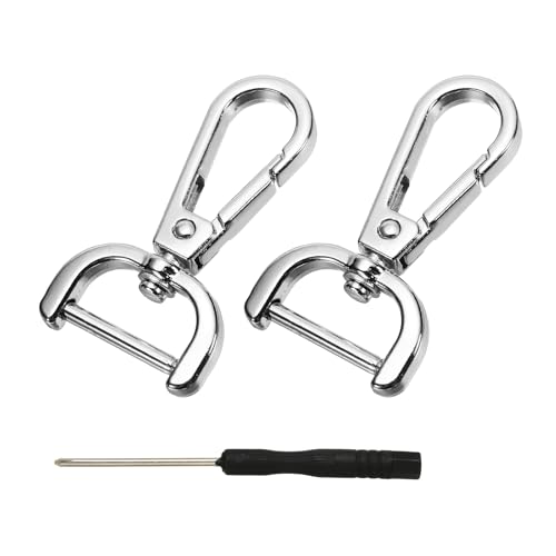YELARXI Drehverschlüsse, 1,9 cm ID, abnehmbarer Karabinerhaken mit Schraubstange, D-Ring, Klauenverschluss mit Schraubendreher, passend für Schlüsselbänder, Taschen, Lederhandwerk, Geldbörse, Hardware YELARXI Drehverschlüsse, 1,9 cm ID, abnehmbarer Karabinerhaken mit Schraubstange, D-Ring, Klauenverschluss mit Schraubendreher, passend für Schlüsselbänder, Taschen, Lederhandwerk, Geldbörse, Hardware von YELARXI