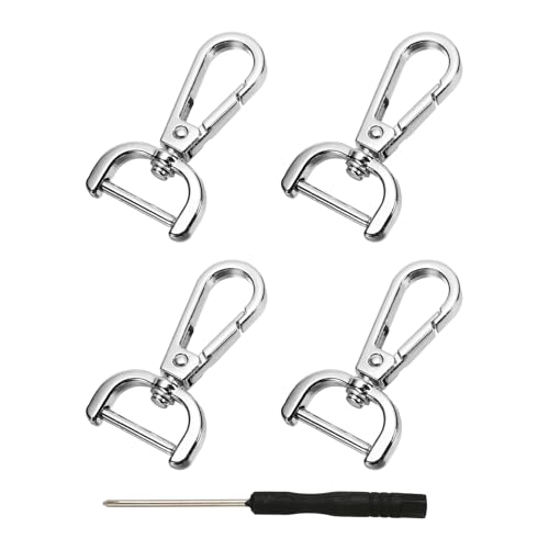 YELARXI Drehverschlüsse, 1,9 cm ID, abnehmbarer Karabinerhaken mit Schraubstange, D-Ring, Klauenverschluss mit Schraubendreher, passend für Schlüsselbänder, Taschen, Lederhandwerk, Geldbörse, Hardware YELARXI Drehverschlüsse, 1,9 cm ID, abnehmbarer Karabinerhaken mit Schraubstange, D-Ring, Klauenverschluss mit Schraubendreher, passend für Schlüsselbänder, Taschen, Lederhandwerk, Geldbörse, Hardware von YELARXI
