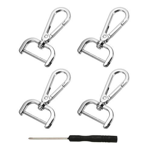 YELARXI Drehverschlüsse, 2,5 cm, abnehmbarer Karabinerhaken mit Schraubstange, D-Ring, Klauenverschluss mit Schraubendreher, passend für Schlüsselbänder, Taschen, Lederhandwerk, Geldbörse, Hardware YELARXI Drehverschlüsse, 2,5 cm, abnehmbarer Karabinerhaken mit Schraubstange, D-Ring, Klauenverschluss mit Schraubendreher, passend für Schlüsselbänder, Taschen, Lederhandwerk, Geldbörse, Hardware von YELARXI