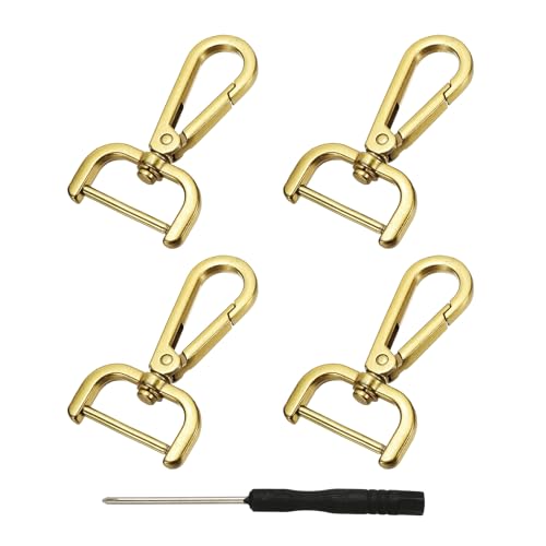 YELARXI Drehverschlüsse, 2,5 cm, abnehmbarer Karabinerhaken mit Schraubstange, D-Ring, Klauenverschluss mit Schraubendreher, passend für Schlüsselbänder, Taschen, Lederhandwerk, Geldbörse, Hardware YELARXI Drehverschlüsse, 2,5 cm, abnehmbarer Karabinerhaken mit Schraubstange, D-Ring, Klauenverschluss mit Schraubendreher, passend für Schlüsselbänder, Taschen, Lederhandwerk, Geldbörse, Hardware von YELARXI