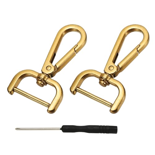 YELARXI Drehverschlüsse, 2,5 cm, abnehmbarer Karabinerhaken mit Schraubstange, D-Ring, Klauenverschluss mit Schraubendreher, passend für Schlüsselbänder, Taschen, Lederhandwerk, Geldbörse, Hardware YELARXI Drehverschlüsse, 2,5 cm, abnehmbarer Karabinerhaken mit Schraubstange, D-Ring, Klauenverschluss mit Schraubendreher, passend für Schlüsselbänder, Taschen, Lederhandwerk, Geldbörse, Hardware von YELARXI