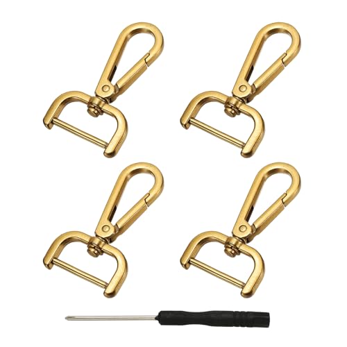 YELARXI Drehverschlüsse, 2,5 cm, abnehmbarer Karabinerhaken mit Schraubstange, D-Ring, Klauenverschluss mit Schraubendreher, passend für Schlüsselbänder, Taschen, Lederhandwerk, Geldbörse, Hardware YELARXI Drehverschlüsse, 2,5 cm, abnehmbarer Karabinerhaken mit Schraubstange, D-Ring, Klauenverschluss mit Schraubendreher, passend für Schlüsselbänder, Taschen, Lederhandwerk, Geldbörse, Hardware von YELARXI