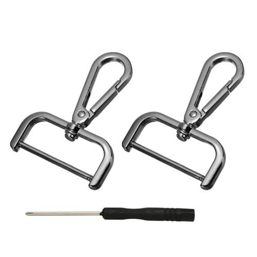 YELARXI Drehverschlüsse, 3,8 cm ID, abnehmbarer Karabinerhaken mit Schraubstange, D-Ring, Klauenverschluss mit Schraubendreher, passend für Schlüsselband, Tasche, Leder, Handwerk, Geldbörse, Hardware YELARXI Drehverschlüsse, 3,8 cm ID, abnehmbarer Karabinerhaken mit Schraubstange, D-Ring, Klauenverschluss mit Schraubendreher, passend für Schlüsselband, Tasche, Leder, Handwerk, Geldbörse, Hardware von YELARXI