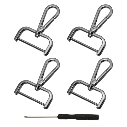 YELARXI Drehverschlüsse, 3,8 cm ID, abnehmbarer Karabinerhaken mit Schraubstange, D-Ring, Klauenverschluss mit Schraubendreher, passend für Schlüsselband, Tasche, Leder, Handwerk, Geldbörse, Hardware YELARXI Drehverschlüsse, 3,8 cm ID, abnehmbarer Karabinerhaken mit Schraubstange, D-Ring, Klauenverschluss mit Schraubendreher, passend für Schlüsselband, Tasche, Leder, Handwerk, Geldbörse, Hardware von YELARXI