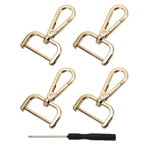 YELARXI Drehverschlüsse, 3,8 cm ID, abnehmbarer Karabinerhaken mit Schraubstange, D-Ring, Klauenverschluss mit Schraubendreher, passend für Schlüsselband, Tasche, Leder, Handwerk, Geldbörse, Hardware YELARXI Drehverschlüsse, 3,8 cm ID, abnehmbarer Karabinerhaken mit Schraubstange, D-Ring, Klauenverschluss mit Schraubendreher, passend für Schlüsselband, Tasche, Leder, Handwerk, Geldbörse, Hardware von YELARXI