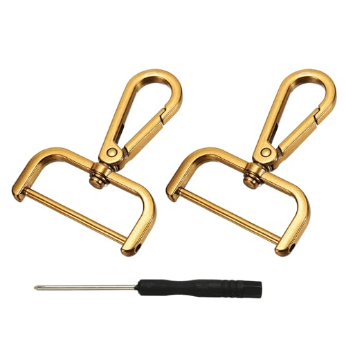YELARXI Drehverschlüsse, 3,8 cm ID, abnehmbarer Karabinerhaken mit Schraubstange, D-Ring, Klauenverschluss mit Schraubendreher, passend für Schlüsselband, Tasche, Leder, Handwerk, Geldbörse, Hardware YELARXI Drehverschlüsse, 3,8 cm ID, abnehmbarer Karabinerhaken mit Schraubstange, D-Ring, Klauenverschluss mit Schraubendreher, passend für Schlüsselband, Tasche, Leder, Handwerk, Geldbörse, Hardware von YELARXI
