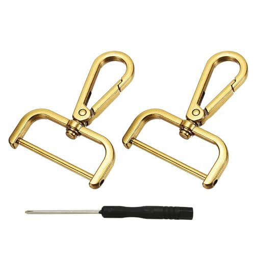 YELARXI Drehverschlüsse, 3,8 cm ID, abnehmbarer Karabinerhaken mit Schraubstange, D-Ring, Klauenverschluss mit Schraubendreher, passend für Schlüsselband, Tasche, Leder, Handwerk, Geldbörse, Hardware YELARXI Drehverschlüsse, 3,8 cm ID, abnehmbarer Karabinerhaken mit Schraubstange, D-Ring, Klauenverschluss mit Schraubendreher, passend für Schlüsselband, Tasche, Leder, Handwerk, Geldbörse, Hardware von YELARXI
