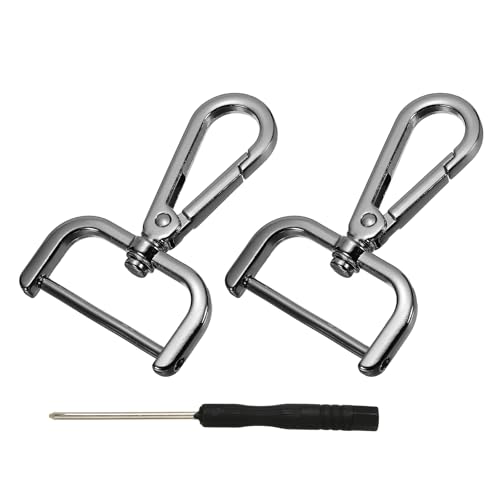 YELARXI Drehverschlüsse, 3,8 cm ID, abnehmbarer Karabinerhaken mit Schraubstange, D-Ring, Klauenverschluss mit Schraubendreher, passend für Schlüsselband, Tasche, Leder, Handwerk, Geldbörse, Hardware YELARXI Drehverschlüsse, 3,8 cm ID, abnehmbarer Karabinerhaken mit Schraubstange, D-Ring, Klauenverschluss mit Schraubendreher, passend für Schlüsselband, Tasche, Leder, Handwerk, Geldbörse, Hardware von YELARXI