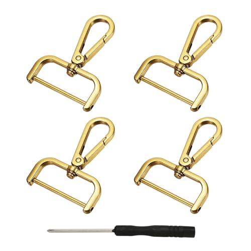 YELARXI Drehverschlüsse, 3,8 cm ID, abnehmbarer Karabinerhaken mit Schraubstange, D-Ring, Klauenverschluss mit Schraubendreher, passend für Schlüsselband, Tasche, Leder, Handwerk, Geldbörse, Hardware YELARXI Drehverschlüsse, 3,8 cm ID, abnehmbarer Karabinerhaken mit Schraubstange, D-Ring, Klauenverschluss mit Schraubendreher, passend für Schlüsselband, Tasche, Leder, Handwerk, Geldbörse, Hardware von YELARXI