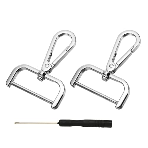 YELARXI Drehverschlüsse, 3,8 cm ID, abnehmbarer Karabinerhaken mit Schraubstange, D-Ring, Klauenverschluss mit Schraubendreher für Schlüsselband, Tasche, Leder, Handwerk, Geldbörse, Hardware YELARXI Drehverschlüsse, 3,8 cm ID, abnehmbarer Karabinerhaken mit Schraubstange, D-Ring, Klauenverschluss mit Schraubendreher für Schlüsselband, Tasche, Leder, Handwerk, Geldbörse, Hardware von YELARXI