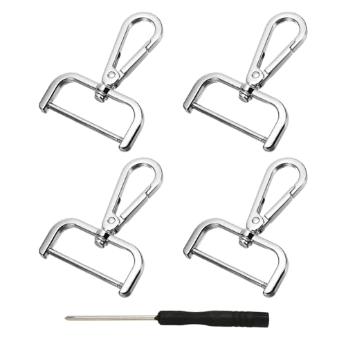 YELARXI Drehverschlüsse, 3,8 cm ID, abnehmbarer Karabinerhaken mit Schraubstange, D-Ring, Klauenverschluss mit Schraubendreher für Schlüsselband, Tasche, Leder, Handwerk, Geldbörse, Hardware YELARXI Drehverschlüsse, 3,8 cm ID, abnehmbarer Karabinerhaken mit Schraubstange, D-Ring, Klauenverschluss mit Schraubendreher für Schlüsselband, Tasche, Leder, Handwerk, Geldbörse, Hardware von YELARXI