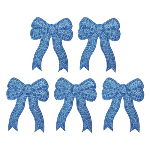YELARXI Glitzer-Schleife, zum Aufbügeln, Pailletten, zum Aufnähen auf Schleifen, bestickte Applikation, passend für Jeans, Jacken, Frauen, Kleidung, Hüte, Rucksäcke, 5 Stück, Blau YELARXI Glitzer-Schleife, zum Aufbügeln, Pailletten, zum Aufnähen auf Schleifen, bestickte Applikation, passend für Jeans, Jacken, Frauen, Kleidung, Hüte, Rucksäcke, 5 Stück, Blau von YELARXI