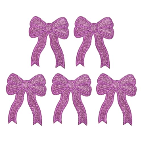YELARXI Glitzer-Schleife, zum Aufbügeln, Pailletten, zum Aufnähen auf Schleifen, bestickte Applikation, passend für Jeans, Jacken, Frauen, Kleidung, Hüte, Rucksäcke, 5 Stück, Lila YELARXI Glitzer-Schleife, zum Aufbügeln, Pailletten, zum Aufnähen auf Schleifen, bestickte Applikation, passend für Jeans, Jacken, Frauen, Kleidung, Hüte, Rucksäcke, 5 Stück, Lila von YELARXI