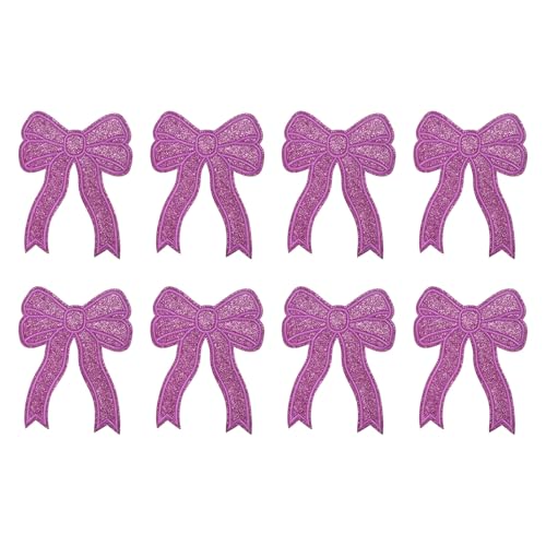 YELARXI Glitzer-Schleife, zum Aufbügeln, Pailletten, zum Aufnähen auf Schleifen, bestickte Applikation, passend für Jeans, Jacken, Frauen, Kleidung, Hüte, Rucksäcke, 8 Stück, Violett YELARXI Glitzer-Schleife, zum Aufbügeln, Pailletten, zum Aufnähen auf Schleifen, bestickte Applikation, passend für Jeans, Jacken, Frauen, Kleidung, Hüte, Rucksäcke, 8 Stück, Violett von YELARXI