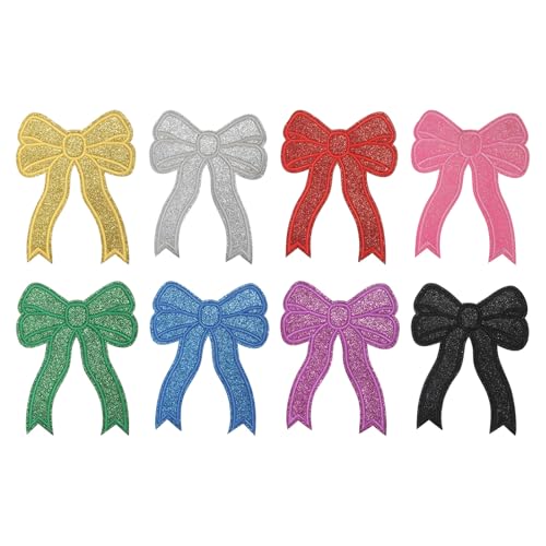 YELARXI Glitzer-Schleife, zum Aufbügeln, Pailletten, zum Aufnähen auf Schleifen, bestickte Applikation, passend für Jeans, Jacken, Frauen, Kleidung, Hüte, Rucksäcke, 8 Stück, mehrfarbig YELARXI Glitzer-Schleife, zum Aufbügeln, Pailletten, zum Aufnähen auf Schleifen, bestickte Applikation, passend für Jeans, Jacken, Frauen, Kleidung, Hüte, Rucksäcke, 8 Stück, mehrfarbig von YELARXI