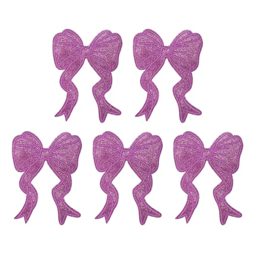 YELARXI Glitzer-Schleifen-Aufnäher zum Aufbügeln, Pailletten, bestickte Applikation, passend für Damen, Kleidung, Jacken, Hüte, Rucksäcke, 5 Stück, Lila YELARXI Glitzer-Schleifen-Aufnäher zum Aufbügeln, Pailletten, bestickte Applikation, passend für Damen, Kleidung, Jacken, Hüte, Rucksäcke, 5 Stück, Lila von YELARXI