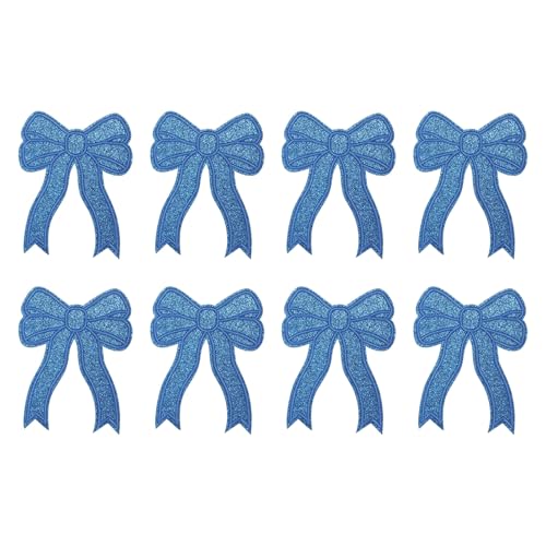 YELARXI Glitzer-Schleifen-Aufnäher zum Aufbügeln, Pailletten, bestickte Applikation, passend für Jeans, Jacken, Frauen, Kleidung, Hüte, Rucksäcke, 8 Stück, Blau YELARXI Glitzer-Schleifen-Aufnäher zum Aufbügeln, Pailletten, bestickte Applikation, passend für Jeans, Jacken, Frauen, Kleidung, Hüte, Rucksäcke, 8 Stück, Blau von YELARXI