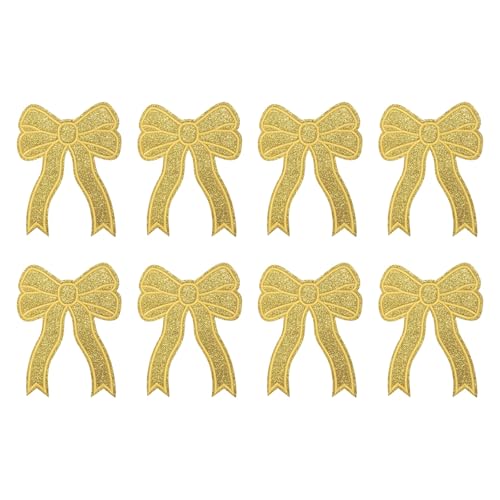 YELARXI Glitzer-Schleifen-Aufnäher zum Aufbügeln, Pailletten, bestickte Applikation, passend für Jeans, Jacken, Frauen, Kleidung, Hüte, Rucksäcke, 8 Stück, goldfarben YELARXI Glitzer-Schleifen-Aufnäher zum Aufbügeln, Pailletten, bestickte Applikation, passend für Jeans, Jacken, Frauen, Kleidung, Hüte, Rucksäcke, 8 Stück, goldfarben von YELARXI