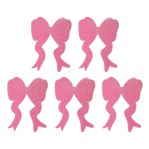 YELARXI Glitzer-Schleifen-Aufnäher zum Aufbügeln mit Pailletten, bestickte Applikation, passend für Damen, Kleidung, Jacken, Hüte, Rucksäcke, 5 Stück, Rosa YELARXI Glitzer-Schleifen-Aufnäher zum Aufbügeln mit Pailletten, bestickte Applikation, passend für Damen, Kleidung, Jacken, Hüte, Rucksäcke, 5 Stück, Rosa von YELARXI