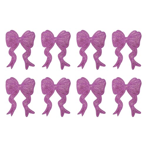 YELARXI Glitzer-Schleifen-Aufnäher zum Aufbügeln mit Pailletten, bestickte Applikation, passend für Damen, Kleidung, Jacken, Hüte, Rucksäcke, 8 Stück, Violett YELARXI Glitzer-Schleifen-Aufnäher zum Aufbügeln mit Pailletten, bestickte Applikation, passend für Damen, Kleidung, Jacken, Hüte, Rucksäcke, 8 Stück, Violett von YELARXI