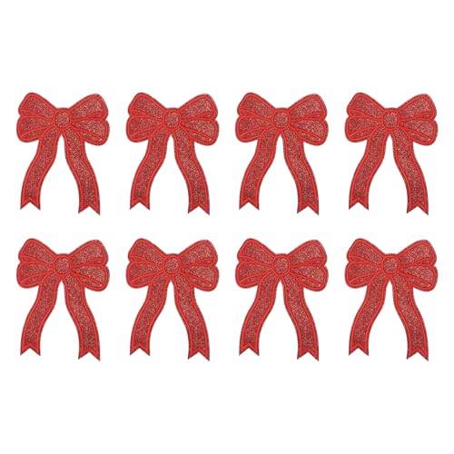 YELARXI Glitzer-Schleifen-Aufnäher zum Aufbügeln mit Pailletten, bestickte Applikation, passend für Jeans, Jacken, Frauen, Kleidung, Hüte, Rucksäcke, 8 Stück, Rot YELARXI Glitzer-Schleifen-Aufnäher zum Aufbügeln mit Pailletten, bestickte Applikation, passend für Jeans, Jacken, Frauen, Kleidung, Hüte, Rucksäcke, 8 Stück, Rot von YELARXI