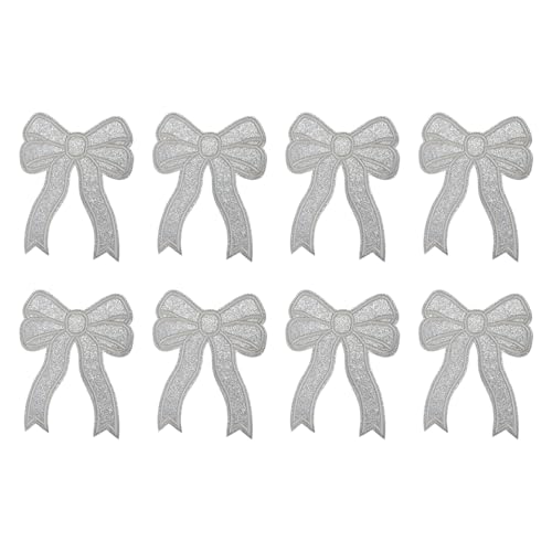YELARXI Glitzer-Schleifen-Aufnäher zum Aufbügeln mit Pailletten, bestickte Applikation, passend für Jeans, Jacken, Frauen, Kleidung, Hüte, Rucksäcke, 8 Stück, Silbergrau YELARXI Glitzer-Schleifen-Aufnäher zum Aufbügeln mit Pailletten, bestickte Applikation, passend für Jeans, Jacken, Frauen, Kleidung, Hüte, Rucksäcke, 8 Stück, Silbergrau von YELARXI